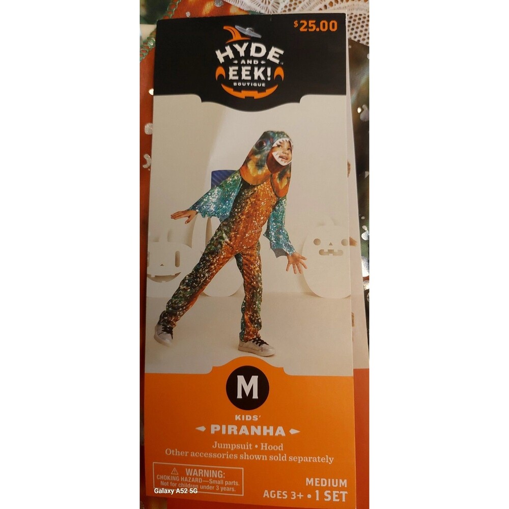 Hyde and Eek Halloween Fish costume child M 8 to 10 NWT colorful